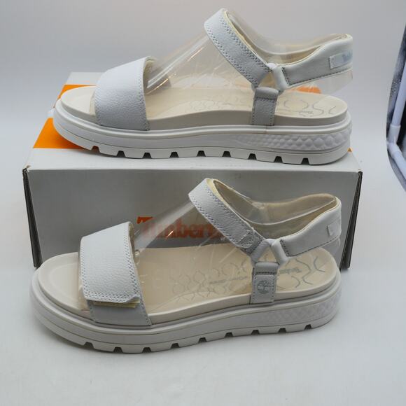NEW Timberland Ray City Fisherman Sandals Women's 10 White Leather Ankle Strap - Picture 2 of 8